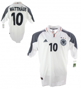 Adidas Germany jersey 10 Lothar Matthäus Euro 2000 home DFB white men's 176cm