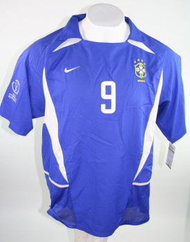 Nike Brazil jersey 9 Ronaldo World cup 2002 away blue men's XL