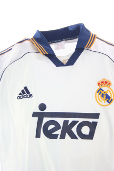 Adidas Real Madrid jersey 7 Raul 9 Suker 10 Seedorf 4 Hierro 1998-00 Teka CL white men's M or L