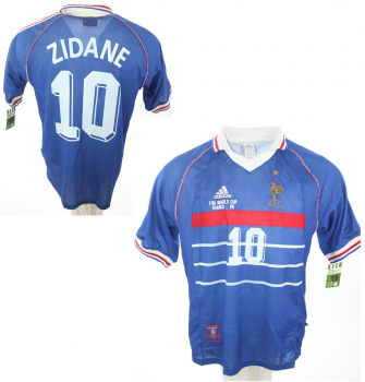 Adidas France jersey 10 Zinedine Zidane World Cup 98 1998 blue home men's XL