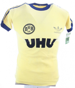 Adidas Borussia Dortmund jersey 8 Michael Zorc 1982/83 UHU BVB home yellow black men's S