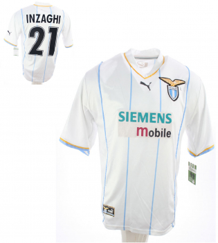 Puma Lazio Rom jersey 21 Simone Inzaghi 2001/2002 away white blue men's L