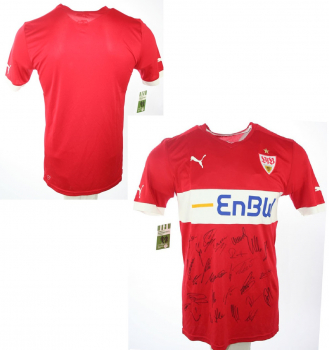 Puma VfB Stuttgart jersey from Team Hand signatured 2009/10 red men's L