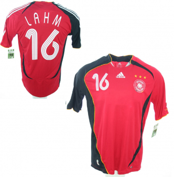 Adidas Germany DfB jersey 16 Philipp Lahm 2006 World Cup away red men's M/L/XL