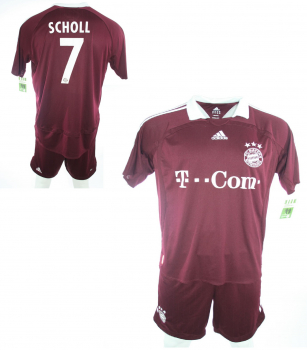 Adidas FC Bayern München Jersey 7 Mehmet Scholl 2006/07 with shorts T-com men's XL