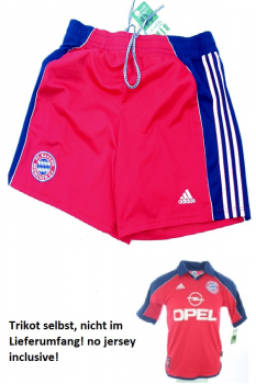 Adidas FC Bayern München jersey shorts 1999-2001 red Opel men's XS = youth 164 cm & men's L UK 38"
