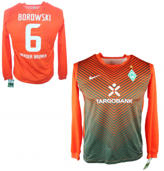 Nike SV Werder Bremen jersey 6 Tim Borowski 2011/12 Orange Away men's S-M 176cm