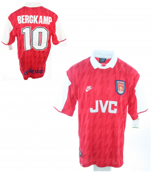 Nike Arsenal London jersey 10 Dennis Bergkamp 1995/96 JVC home men's 2XL/XXL