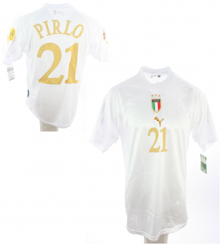 Puma Italy Jersey 21 Andrea Pirlo 2004 Euro white away men's XL