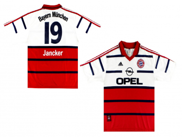 Adidas FC Bayern Munich jersey 19 Carsten Jancker 1998/99 Opel away white red men's XL (B-stock)