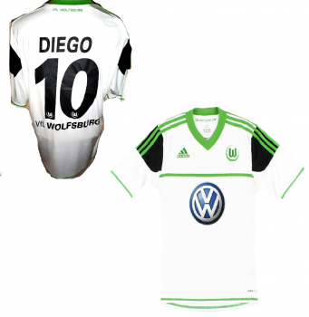 Adidas VFL Wolfsburg jersey 10 Diego 2012/13 away white VW Golf men's XL