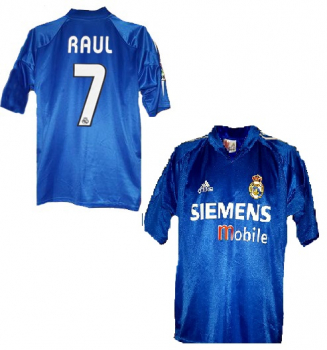 Adidas Real Madrid jersey 7 Raul 2004/05 Siemens Mobile away blue men's XL