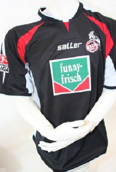 Saller 1.FC Köln jersey 10 Lukas Podolski 2004/05 Funny Frisch black matchworn men's L/XL