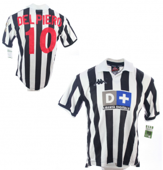 Kappa Juventus Turin Jersey 10 Alessandro Del Piero 1998/2000 Liberta Digitale men's L