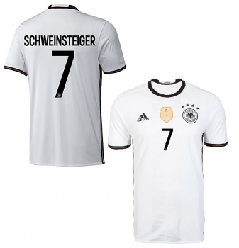 Adidas Germany jersey 7 Bastian Schweinsteiger Euro 2016 home white men's XL