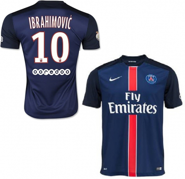 Nike Paris St. Germain jersey 10 Zlatan Ibrahimovic 2015/16 Fly Emirates home Authentic men's L