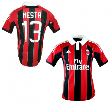Adidas AC Milan jersey 13 Alessandro Nesta 2012/13 CL home with patches men's S