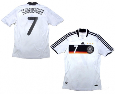Adidas Germany jersey 7 Basitan Schweinsteiger Euro 2008 home white men's M or XL