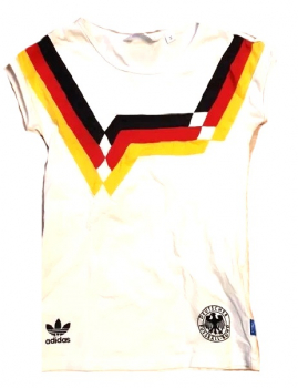Adidas originals Germany T-shirt Tee DFB 90 1990 white jersey women 6/8/10/12 / US S / M (German 34 or 38)