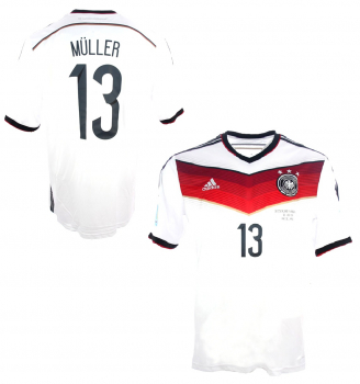 Adidas Germany jersey 13 Thomas Müller World Cup 2014 home white NEW men's M/XL