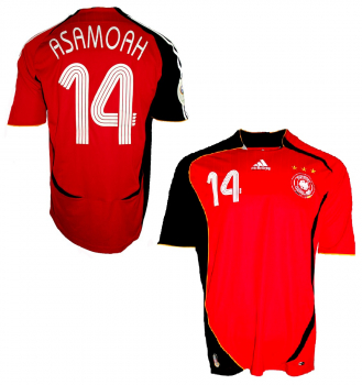 Adidas Germany jersey 14 Gerald Asamoah 2006 home red away men's L