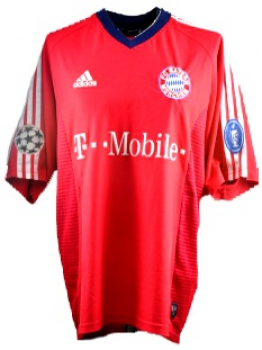 Adidas FC Bayern Munich jersey 2002/03 red T-Mobile Champions League men's XL