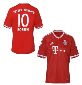 Adidas FC Bayern Munich jersey 10 Arjen Robben 2013/14 T-home red men's XL