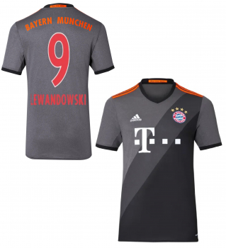 Adidas FC Bayern Munich jersey 9 Robert Lewandowski 2016/17 3rd away men's S-M or Kids 176cm