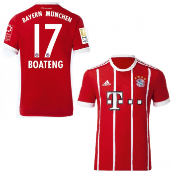 Adidas FC Bayern Munich jersey 17 Jerome Boateng 2017/18 home red men's L
