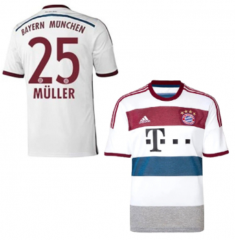 Adidas FC Bayern Munich jersey 25 Thomas Müller 2014/15 away men's XL