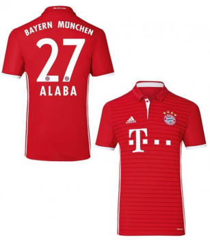 Adidas FC Bayern Munich jersey 27 David Alaba 2016/17 home red men's S