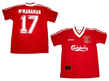 Adidas FC Liverpool jersey 17 Steve McManaman 1995/96 Carlsberg home red men's S