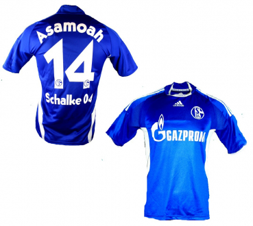 Adidas FC Schalke 04 jersey 14 Gerald Asamoah 2008/09 Gazprom blue home men's S
