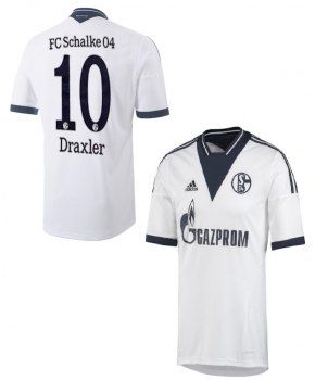 Adidas FC Schalke 04 jersey 10 Julian Draxler 2013/14 Gazprom white retro new men's XL