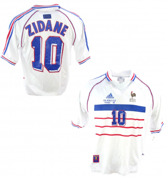 Adidas France jersey 10 Zinedine Zidane world cup 98 1998 white away men's XS =164cm or XL