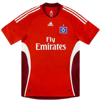 Adidas Hamburger SV jersey 2009/10 Fly Emirates red Europa League men's 176 cm kids XL