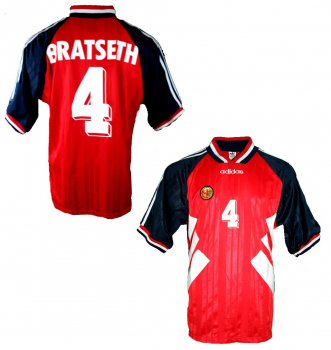Adidas Norway jersey 4 Rune Bratseth 1994 USA red home men size XL