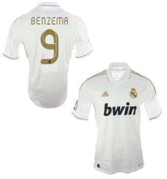 Adidas Real Madrid jersey 9 Karim Benzema 2011/12 Bwin white men's XL