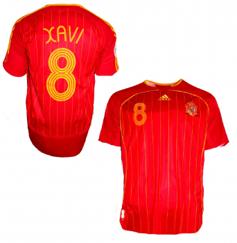 Adidas Spain jersey 8 Xavi World Cup 2006 red home men's L