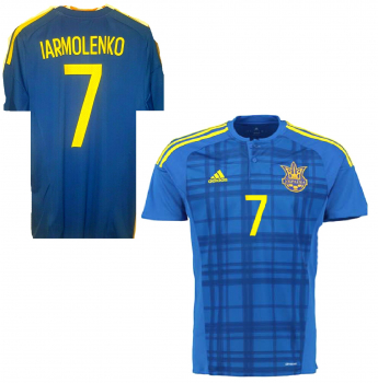 Adidas Ukraine jersey 7 Andrij Iarmolenko Yarmolenko Jarmolenko Euro 2016 home blue men's M