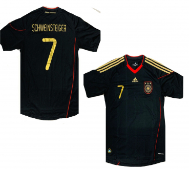 Adidas Germany jersey 7 Bastian Schweinsteiger World Cup 2010 away black DFB men's M