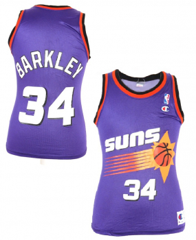 Champion Phoenix Suns jersey 34 Charles Barkley NBA purple home Basketball shirt men's L=44 US