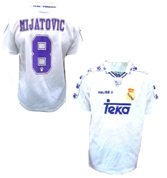 Kelme Real Madrid jerssey 8 Predrag Mijatović 1996/97 Teka white CL men's L