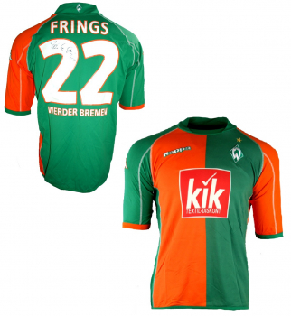 Kappa SV Werder Bremen jersey 22 Thorsten Frings 2005/06 green Kik signatured men's 2XL/XXL