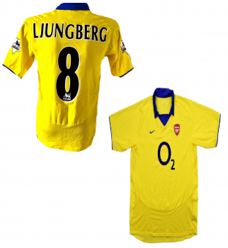Nike FC Arsenal London jersey 8 Freddie Ljungberg no o2 Sponsor yellow gunners men's XL