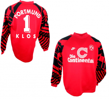 Nike Borussia Dortmund keeper jersey 1 Stefan Klos 1995/96 CL BVB Continentale red men's M