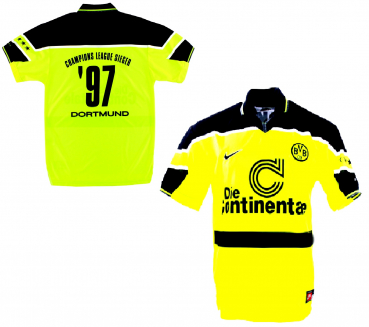 Nike Borussia Dortmund jersey 1997 CL Die Continentale BVB home kids S = 128 cm -140 cm