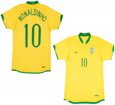 Nike Brazil jersey 10 Ronaldinho World Cup 2006 home yellow men's XL
