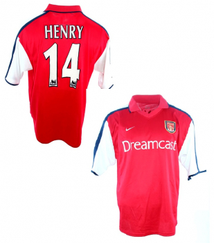 Nike FC Arsenal Jersey 14 Thierry Henry 2000-02 Sega Dreamcast men's L or XL