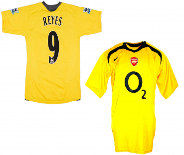 Nike Arsenal London jersey 9 Reyes 2005/06 CL final away yellow o2 men's L